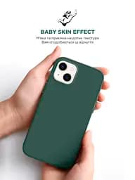 Силиконовый чехол для Apple iPhone 15 Plus, ICON2 Case, зеленый, противоударный, панель, защита всего корпуса, матовая поверхность Soft Touch, выступает над дисплеем, совместим с защитными стеклами и пленками, с микрофиброй, ArmorStandart (ARM70516) - мініатюра 8