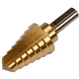 Сверло коническое ступенчатое титановое по металлу Yato Ø=14-26 мм HSS 4241 L=70/40 мм (YT-44743)