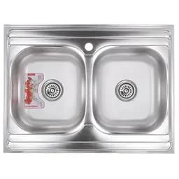 Кухонная мойка накладная Zerix Z8060B-08-180E satin ZX1620, Нержавеющая сталь