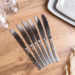Набір столових ножів 6 штук з облямівкою, хром із золотом TS Kitchen HP700 - мініатюра 2