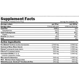 Високобілковий гейнер Amix MuscleCore OptiMass Beef Gainer шоколад-кокос 2.5 кг - мініатюра 2