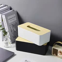Органайзер для серветок МВМ My Home Scandinavia 24.9х12.8х9.2 см білий (FH-42 WHITE/WOOD) - мініатюра 3