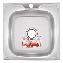 Кухонна мийка накладна ZerixZ5050-04-160E satin ZX1608, Нержавіюча сталь