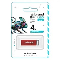 USB флеш накопичувач Wibrand 4GB Chameleon Red USB 2.0 (WI2.0/CH4U6R) - мініатюра 2
