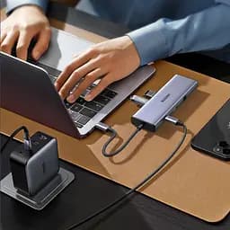 Концентратор Ugreen USB3.1 Type-C to HDMI60Hz/VGA/USB 3.0х3/RJ45/SD/TF/PD 100W 9-in-1 CM498 (15600) - мініатюра 3