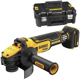 Шліфмашина кутова акумуляторна безщіткова DeWalt 18 B XR Li-lon, d=125 мм, 3000-9000 об/хв, без акумуляторів і зарядного пристрою, валіза TSTAK, вага 1.85 кг (DCG409VSNT)