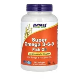 Супер Омега 3-6-9 1200 мг в мягких капсулах №180 Now Foods Super Omega 3-6-9