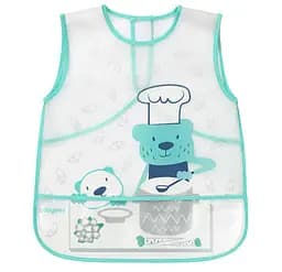 Нагрудник BabyOno Active Baby Кот-повар, мятный с белым (839)