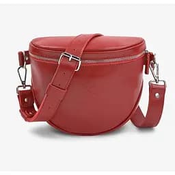 Шкіряна сумка поясна-кроссбоді Vacation червона краст