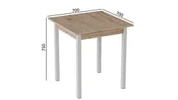 Стіл кухонний Ferrum-decor Дієго 75x70x70 Білий ДСП Сан-Марино 16мм (FRD-105650) - мініатюра 3