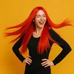 Перука аніме пряма довга без чубчика з термоволокна 70 см червона