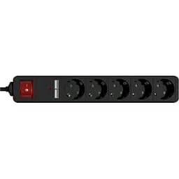 Мережевий фільтр EnerGenie на 5 розеток 2 х USB чорний 1.5 м (SPG5-U2-5-02)