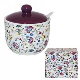 Цукорниця з ложкою SnT Квітковий шовк, 450 мл (2242-10)