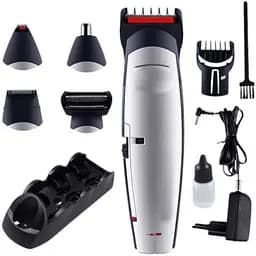 Машинка для стрижки волосся та бороди XPRO KM-560 професійна триммер 5 в 1 білий (MER-13406)