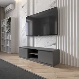 Тумба під телевізор Vays R-14 Антрацит, з відкритою нішею, ЛДСП, 140×40×40 см - для вітальні та спальні, під ТВ