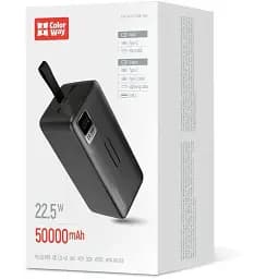 Універсальна мобільна батарея ColorWay Digital Display 50000mAh Black (CW-PB500LPC5BK-PDD)