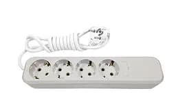 Удлинитель 4 гнезда 1,5М (провод 100% медь) с заземлением с защитой (3х1) MODERN (18282)