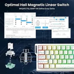 Ігрова магнітна клавіатура ATTACK SHARK X68 HE,RGB,Rapid Trigger, Білий - мініатюра 4