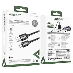 Кабель Acefast C20-04 USB-A to USB-C aluminum alloy charging data cable чорний - мініатюра 2