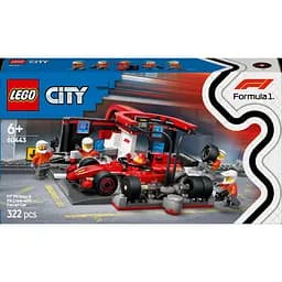 Конструктор LEGO City Пит-стоп и пит-экипаж F1 с болидом Ferrari 322 (60443)
