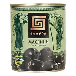 Маслины Ellada Colossal с косточкой 850 мл (722820)