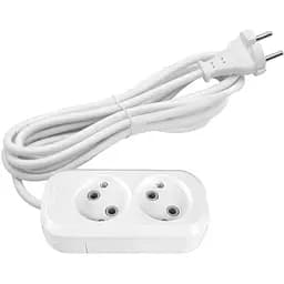 Мережевий подовжувач Titanum Standart Х2 White без заземлення 3 м (TF-ES210-3W)