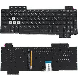 Клавіатура для ноутбука ASUS (FX505 series) rus, black, без фрейма, підсвічування клавішRGB (оригінал)