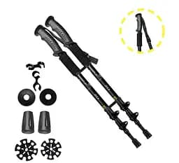 Трекинговые палки PowerPlay 9106 Fika Black/Yellow 60-135 см (пара) (PP_9106_FIKA_Bl/Yellow)