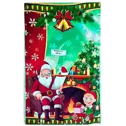 Пакет подарочный №26 Санта у камина фольгированный новогодний 25х40 см 100 шт.