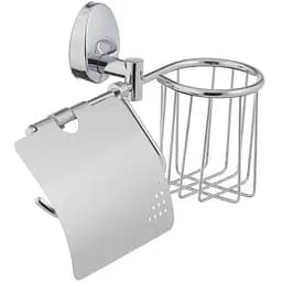 Тримач туалетного паперу Zerix LR3303-1 з кришкою та кошиком LL1425 Хром