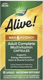 Вітаміни та мінерали Nature's Way Alive! Max6 Potency With Iron, 90 капсул