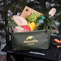 Складаний контейнер для води з ПВХ Naturehike Square bucket 13л army green NH19SJ007 - мініатюра 9