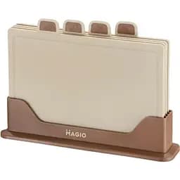 Набір обробних дощок Magio MG-1255B на підставці щільні 5 предметів Бежевий