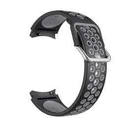 Браслет для Samsung Galaxy Watch 5 - чорно-сірий ширина кріплення 20мм силікон перфорація розмір LWG (WB9749795) - мініатюра 4