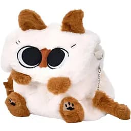 Рюкзак YG0053 у вигляді котика, 26×24×10 см до 3 літрів, металеве кільце з ланцюжком, бежевий із коричневим