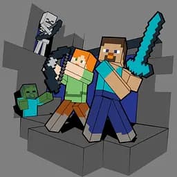 Картина за номерами Santi Майнкрафт. Стів та Алекс проти монстрів 25 x 25 см (955472)