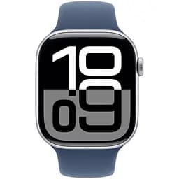 Смарт-годинник Apple Watch Series 10 GPS, 42mm, Silver, Denim Sport Band, M/L (Grade B) Seller Refurbished - мініатюра 2