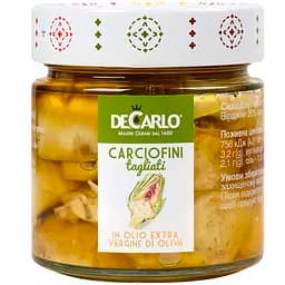 Артишоки DeCarlo Carciofini Tagliati in Olio Extra Vergine Di Oliva різані 200 г