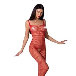 Бодистокинг Passion BS071 Red, комбинезон на бретелях