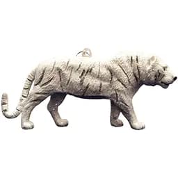 Елочная игрушка Тигр Devilon 14 см белый матовый пластик декоративная новогодняя фигурка (004690)