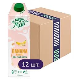 Упаковка вівсяного напою Vega Milk з бананом 11.4 л (950 мл х 12 шт.)