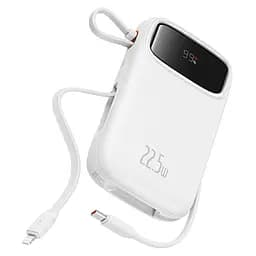 Повербанк Baseus QPow2 Dual-Cable 10000 mAh 22.5W (P10055001222-B1) White