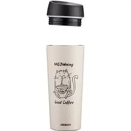 Термокружка Ardesto Coffee Тime Meowning 450 мл Бежева (AR2645WC) - мініатюра 6
