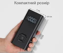 Портативний акумуляторний насос для шин 5V, чорний, 6500 мА - мініатюра 4