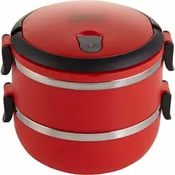 Ланч-бокс Gipfel круглий герметичний 1.6 л червоний (4133)