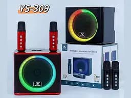 Музичне портативне Вluetooth колонка YS309 10W світлодіодне підсвічування 2 мікрофони 2400 мАч Чорна - мініатюра 4