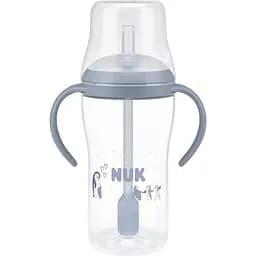 Поїльник з ручкою Nuk Perfect Match Learner Straw Cup з трубочкою 260 мл пінгвін (3954241)
