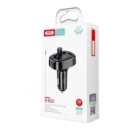 FM-трансмітер XO BCC02 car charger 3.1A Bluetooth + FM + USB Charging Чорний - мініатюра 2