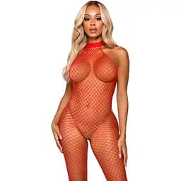 Бодістокінг Leg Avenue Racer neck Bodystocking Red