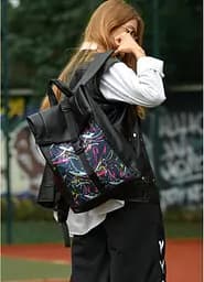 Жіночий рюкзак Sambag ROLLTOP ONE ABSTRACT чорний 41 x 30 x 16 см (24208710)
